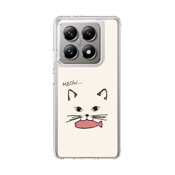スリムプロテクションケース［ 食いしん坊なねこ - White ］