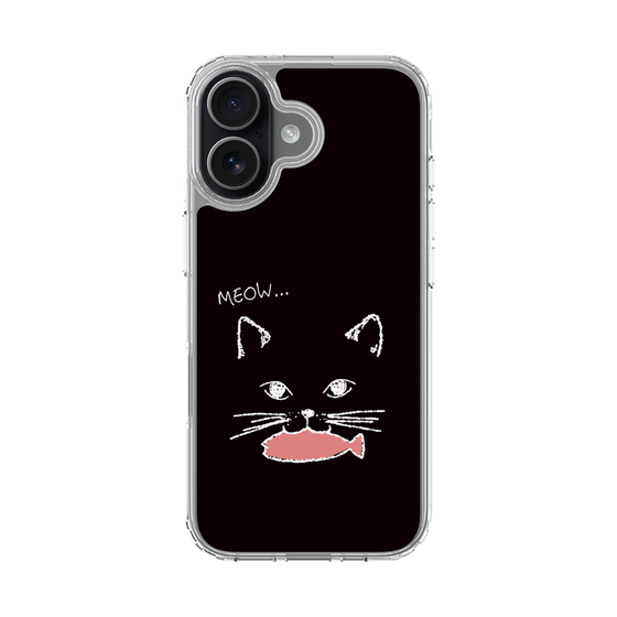 スリムプロテクションケース［ 食いしん坊なねこ - Black ］