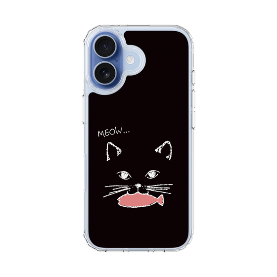 スリムプロテクションケース［ 食いしん坊なねこ - Black ］
