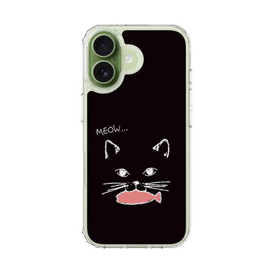 スリムプロテクションケース［ 食いしん坊なねこ - Black ］