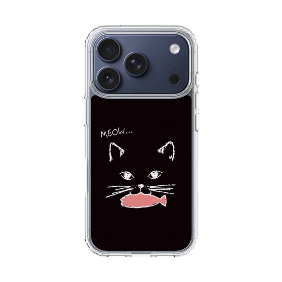 スリムプロテクションケース［ 食いしん坊なねこ - Black ］
