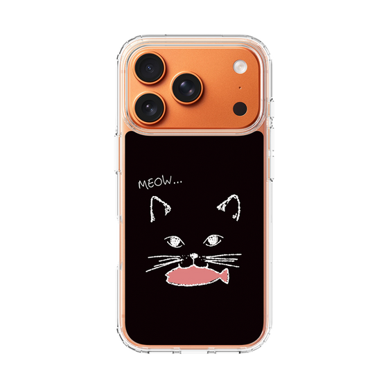 スリムプロテクションケース［ 食いしん坊なねこ - Black ］