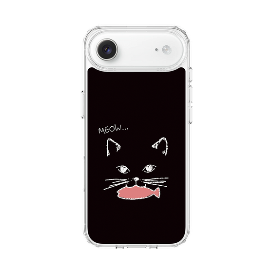 スリムプロテクションケース［ 食いしん坊なねこ - Black ］