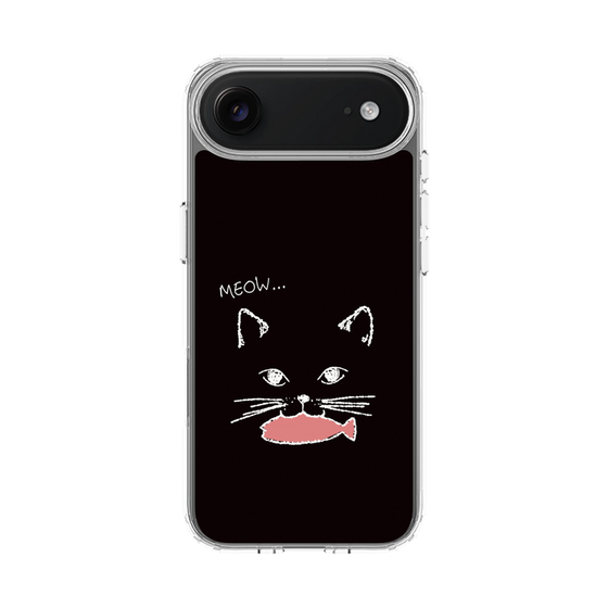 スリムプロテクションケース［ 食いしん坊なねこ - Black ］