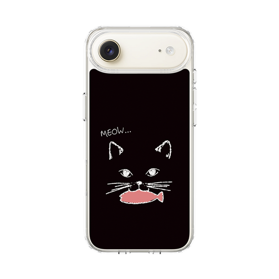スリムプロテクションケース［ 食いしん坊なねこ - Black ］