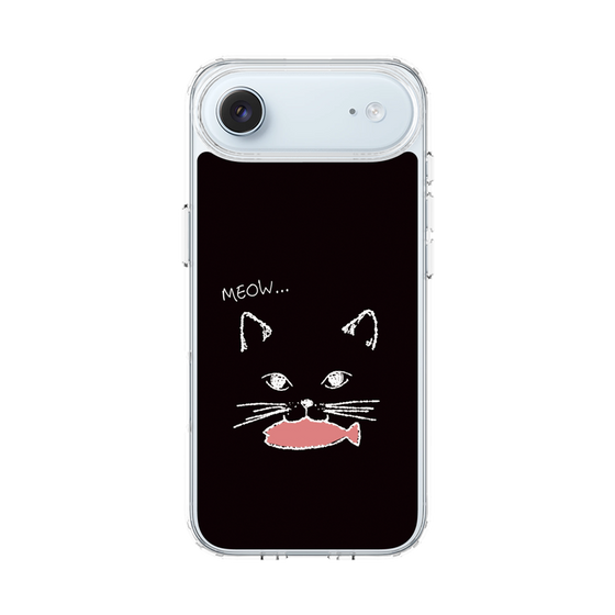 スリムプロテクションケース［ 食いしん坊なねこ - Black ］