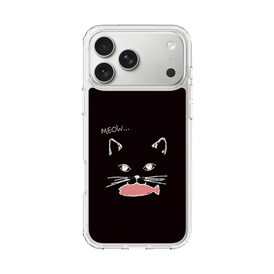 スリムプロテクションケース［ 食いしん坊なねこ - Black ］