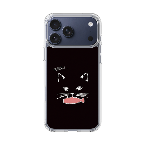スリムプロテクションケース［ 食いしん坊なねこ - Black ］