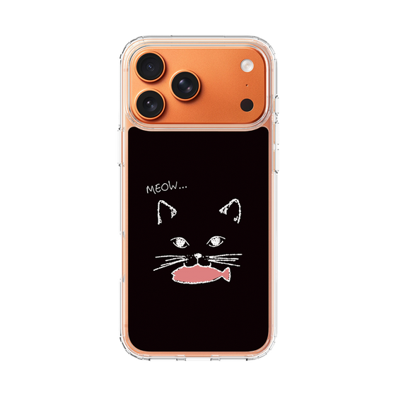 スリムプロテクションケース［ 食いしん坊なねこ - Black ］