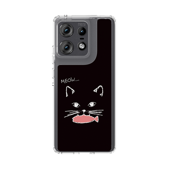 スリムプロテクションケース［ 食いしん坊なねこ - Black ］