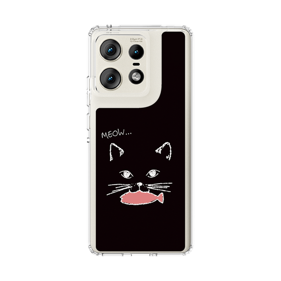 スリムプロテクションケース［ 食いしん坊なねこ - Black ］