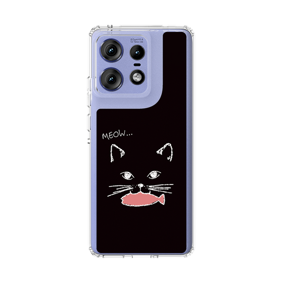 スリムプロテクションケース［ 食いしん坊なねこ - Black ］