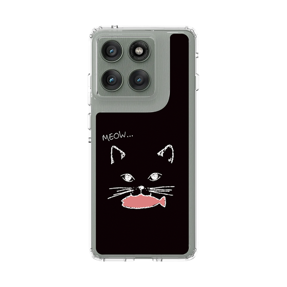 スリムプロテクションケース［ 食いしん坊なねこ - Black ］