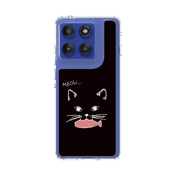 スリムプロテクションケース［ 食いしん坊なねこ - Black ］