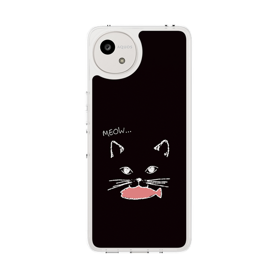 スリムプロテクションケース［ 食いしん坊なねこ - Black ］