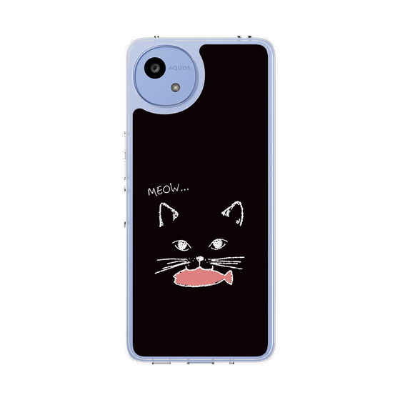 スリムプロテクションケース［ 食いしん坊なねこ - Black ］