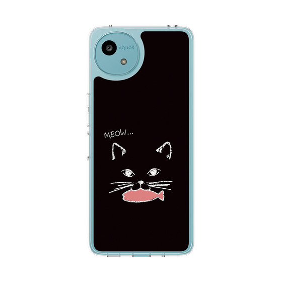 スリムプロテクションケース［ 食いしん坊なねこ - Black ］
