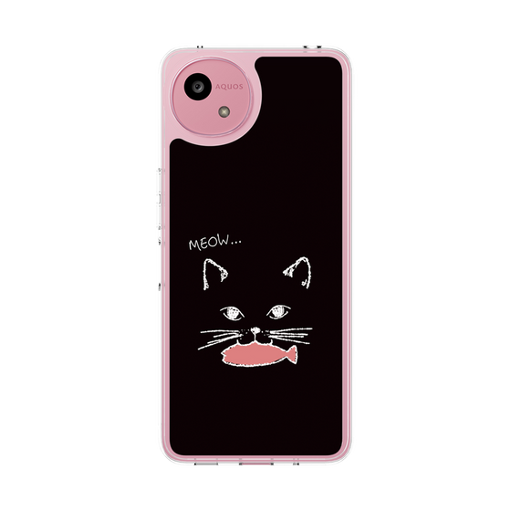スリムプロテクションケース［ 食いしん坊なねこ - Black ］
