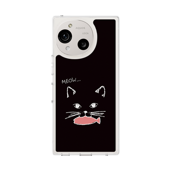 スリムプロテクションケース［ 食いしん坊なねこ - Black ］
