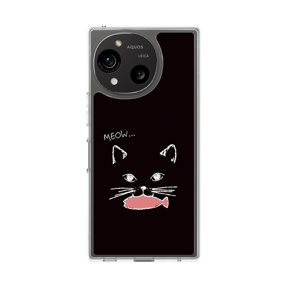 スリムプロテクションケース［ 食いしん坊なねこ - Black ］