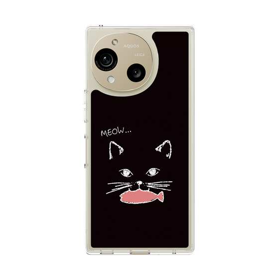 スリムプロテクションケース［ 食いしん坊なねこ - Black ］