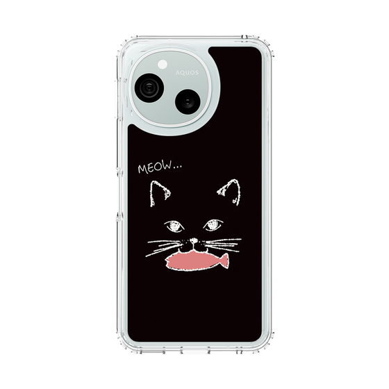 スリムプロテクションケース［ 食いしん坊なねこ - Black ］