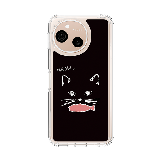 スリムプロテクションケース［ 食いしん坊なねこ - Black ］