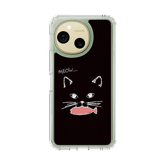 スリムプロテクションケース［ 食いしん坊なねこ - Black ］