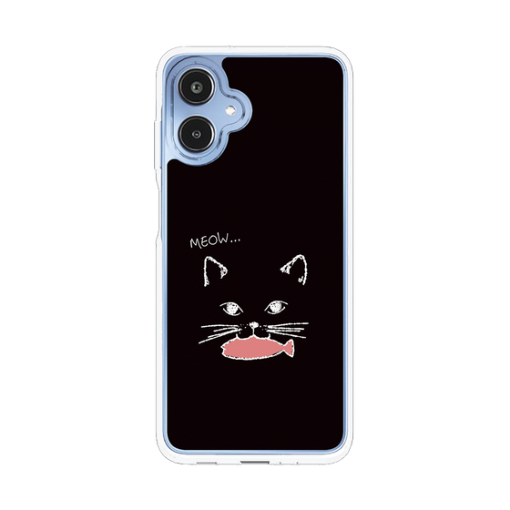 スリムプロテクションケース［ 食いしん坊なねこ - Black ］