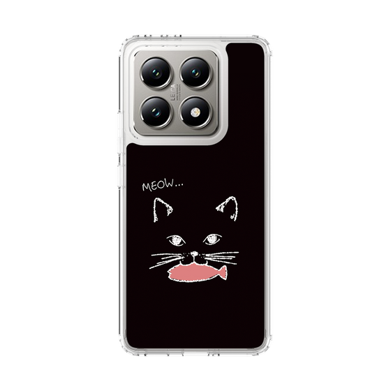 スリムプロテクションケース［ 食いしん坊なねこ - Black ］