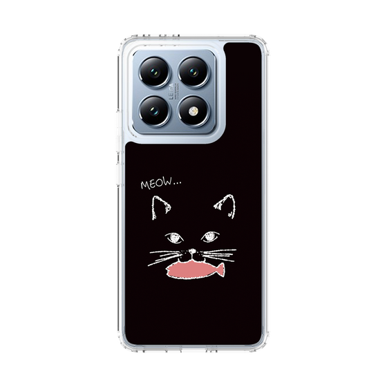 スリムプロテクションケース［ 食いしん坊なねこ - Black ］