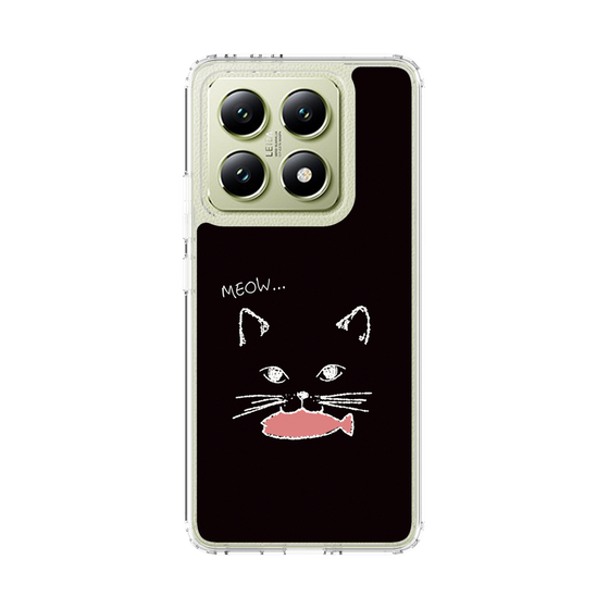 スリムプロテクションケース［ 食いしん坊なねこ - Black ］