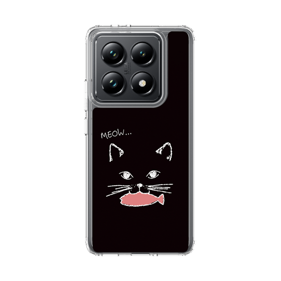 スリムプロテクションケース［ 食いしん坊なねこ - Black ］
