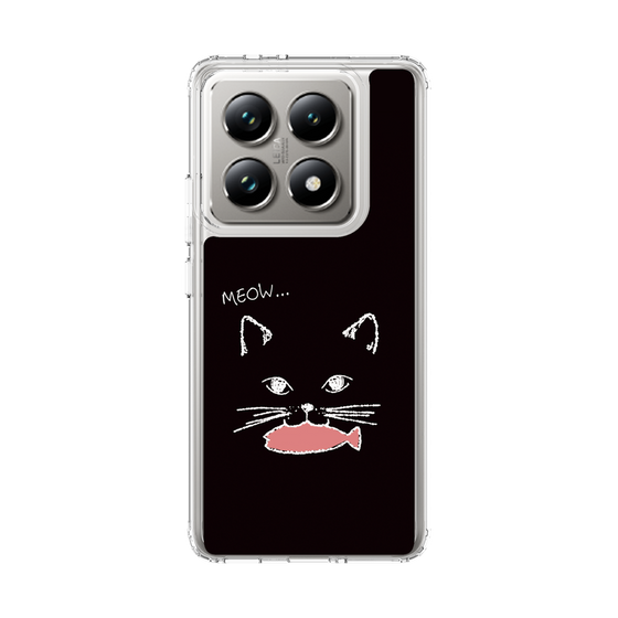 スリムプロテクションケース［ 食いしん坊なねこ - Black ］