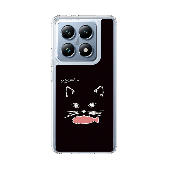 スリムプロテクションケース［ 食いしん坊なねこ - Black ］