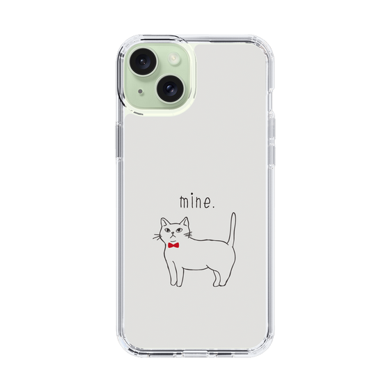 スリムプロテクションケース［ 蝶ネクタイねこ - White ］