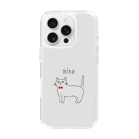 スリムプロテクションケース［ 蝶ネクタイねこ - White ］