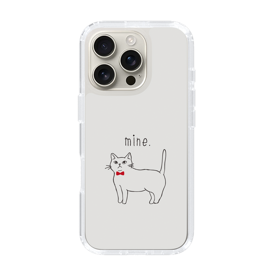 スリムプロテクションケース［ 蝶ネクタイねこ - White ］