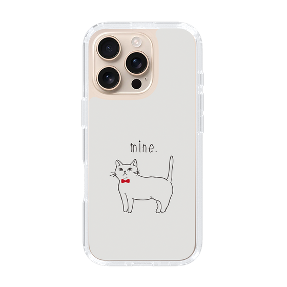 スリムプロテクションケース［ 蝶ネクタイねこ - White ］