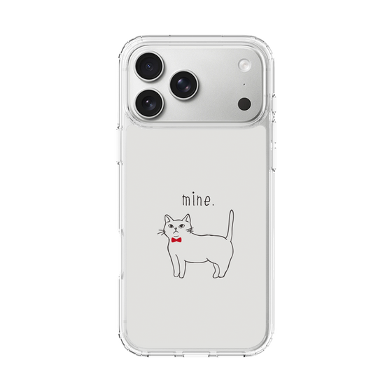 スリムプロテクションケース［ 蝶ネクタイねこ - White ］