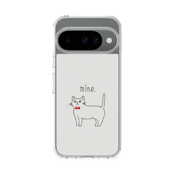 スリムプロテクションケース［ 蝶ネクタイねこ - White ］