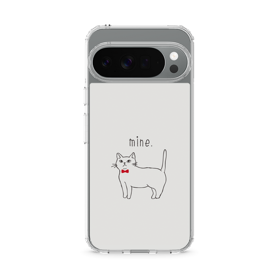 スリムプロテクションケース［ 蝶ネクタイねこ - White ］
