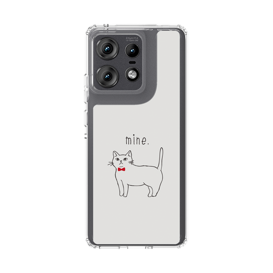 スリムプロテクションケース［ 蝶ネクタイねこ - White ］