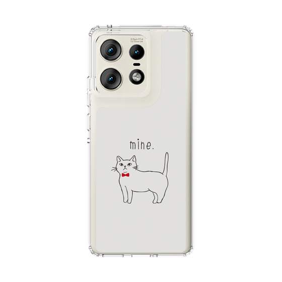 スリムプロテクションケース［ 蝶ネクタイねこ - White ］