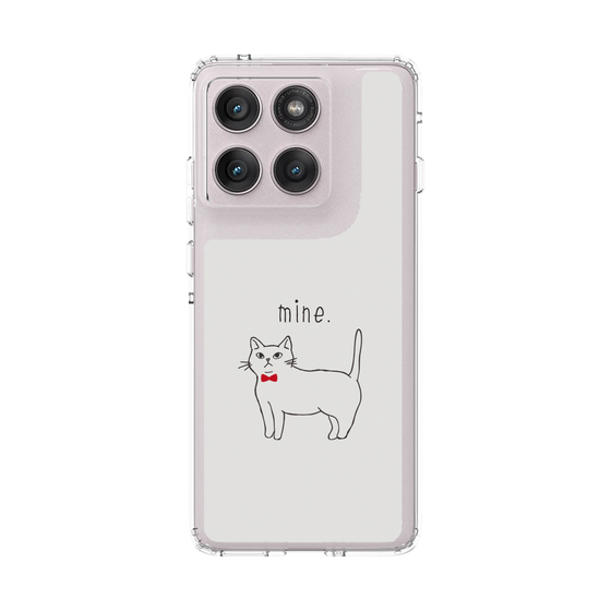 スリムプロテクションケース［ 蝶ネクタイねこ - White ］