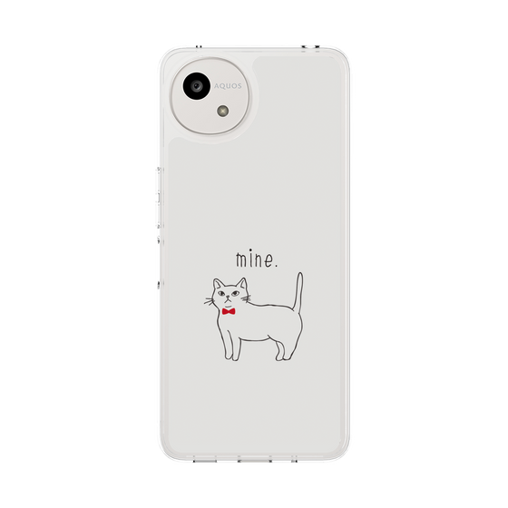 スリムプロテクションケース［ 蝶ネクタイねこ - White ］