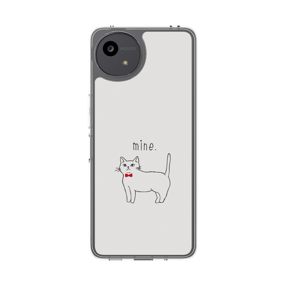 スリムプロテクションケース［ 蝶ネクタイねこ - White ］