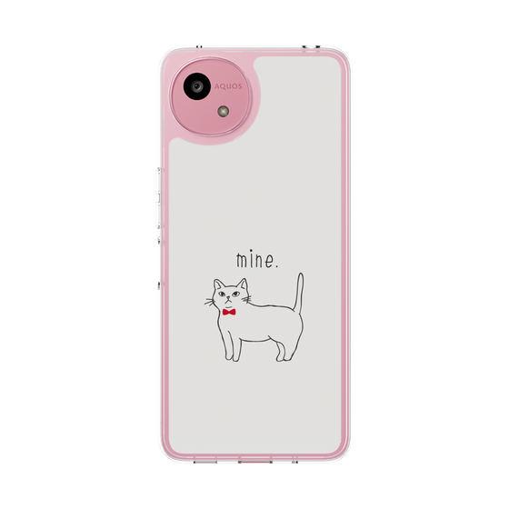 スリムプロテクションケース［ 蝶ネクタイねこ - White ］