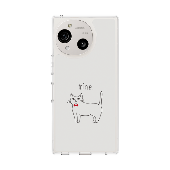 スリムプロテクションケース［ 蝶ネクタイねこ - White ］