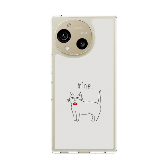 スリムプロテクションケース［ 蝶ネクタイねこ - White ］